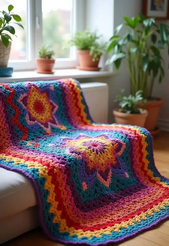 25 Detailed Mosaic Crochet Patterns Free Charts with Colorful Examples - 20. Kaleidoscope Patterns