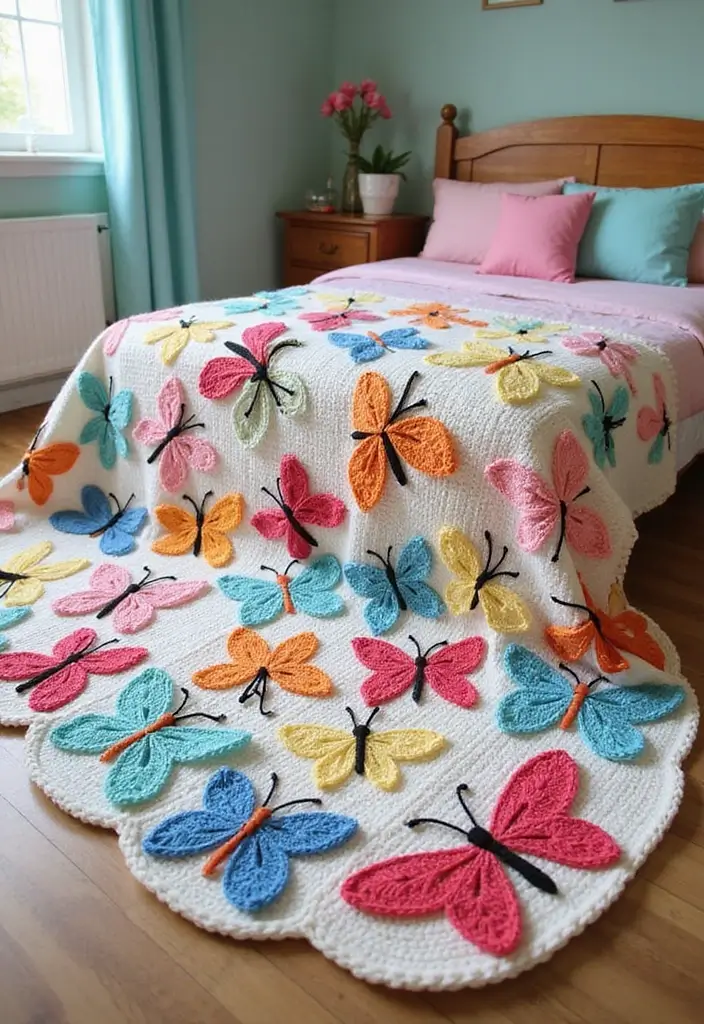 25 Detailed Mosaic Crochet Patterns Free Charts with Colorful Examples - 7. Whimsical Butterflies