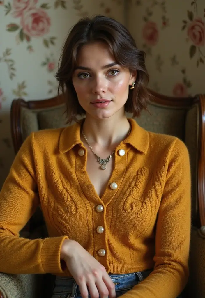 25 Elegant Crochet Cardigan Pattern Free Women Designs with Photo Tutorials - 20. Vintage Inspired Cardigan