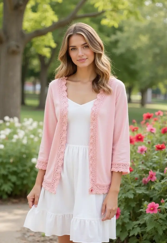 25 Elegant Crochet Cardigan Pattern Free Women Designs with Photo Tutorials - 24. Shrug Style Cardigan