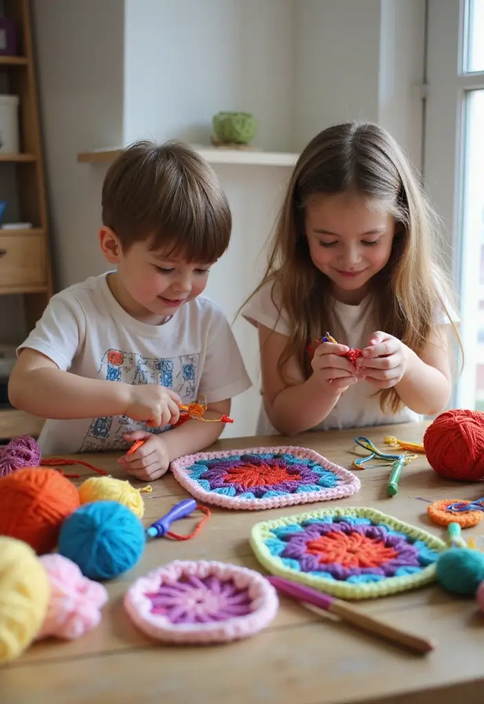 25 Inspiring Granny Square Crochet Patterns Free with Colorful Layout Examples - 25. Granny Square Crafts for Kids