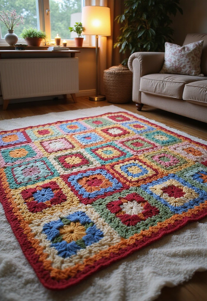25 Inspiring Granny Square Crochet Patterns Free with Colorful Layout Examples - 9. Granny Square Blankets