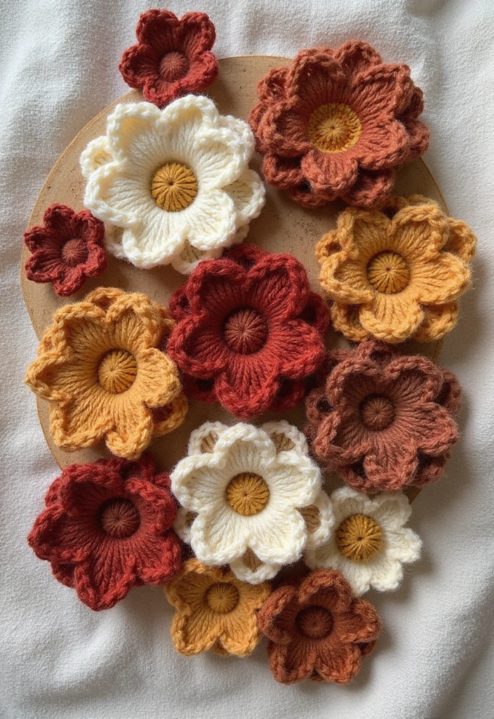 25 Lovely Blooms from Crochet Flowers Free Pattern 🌼 - 14. Cozy Wool Flowers