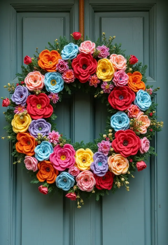 25 Lovely Blooms from Crochet Flowers Free Pattern 🌼 - 19. Crochet Flower Wreaths