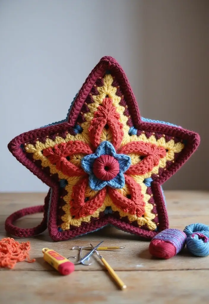 25 Magical Tutorials on How to Crochet a Star - Perfect for Blankets & Decor - 10. Star-shaped Bags and Pouches