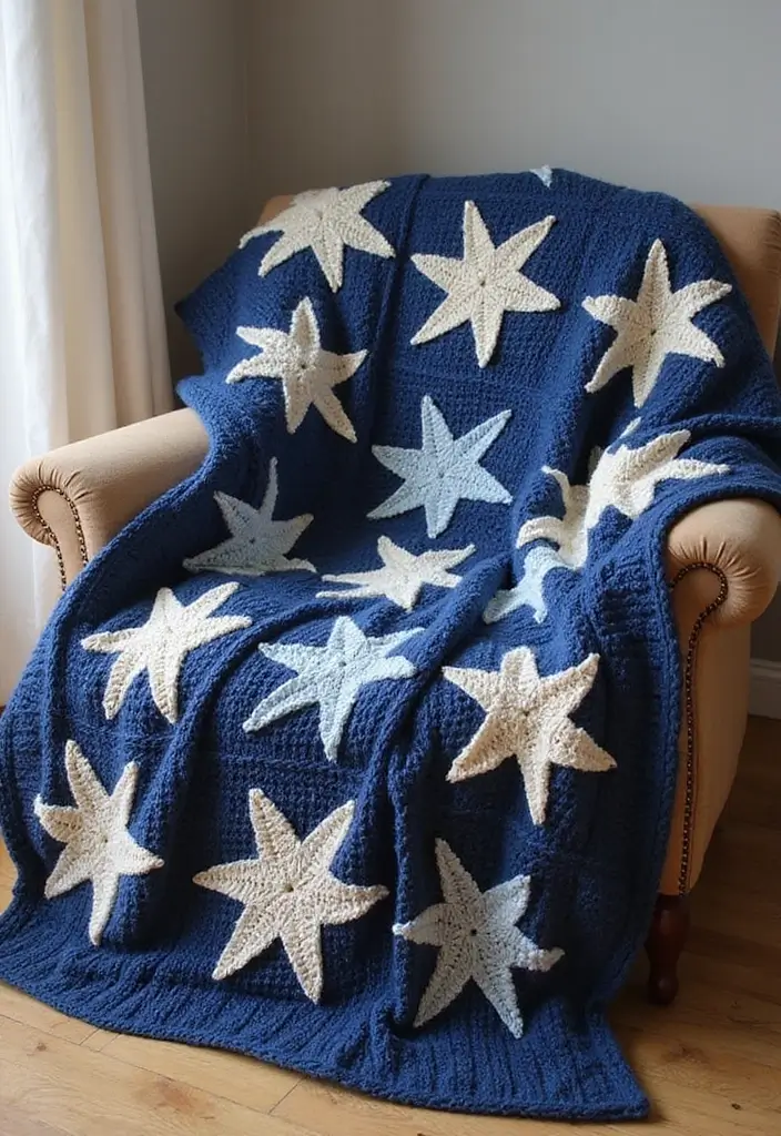 25 Magical Tutorials on How to Crochet a Star - Perfect for Blankets & Decor - 11. Night Sky Afghan