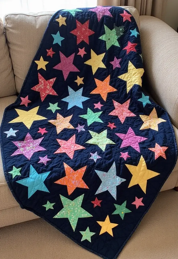 25 Magical Tutorials on How to Crochet a Star - Perfect for Blankets & Decor - 25. Star Magic Quilt
