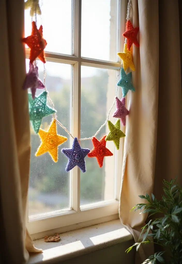25 Magical Tutorials on How to Crochet a Star - Perfect for Blankets & Decor - 8. Star Garland Tutorial