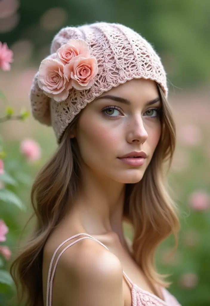 25 Modern & Trendy Crochet Beanie Pattern Free Photo Ideas - 12. The Beanie with a Lace Touch