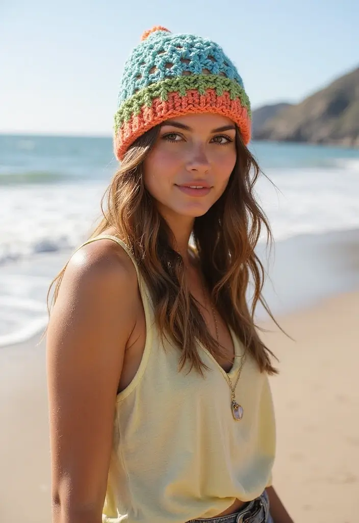25 Modern & Trendy Crochet Beanie Pattern Free Photo Ideas - 16. The Lightweight Crochet Beanie
