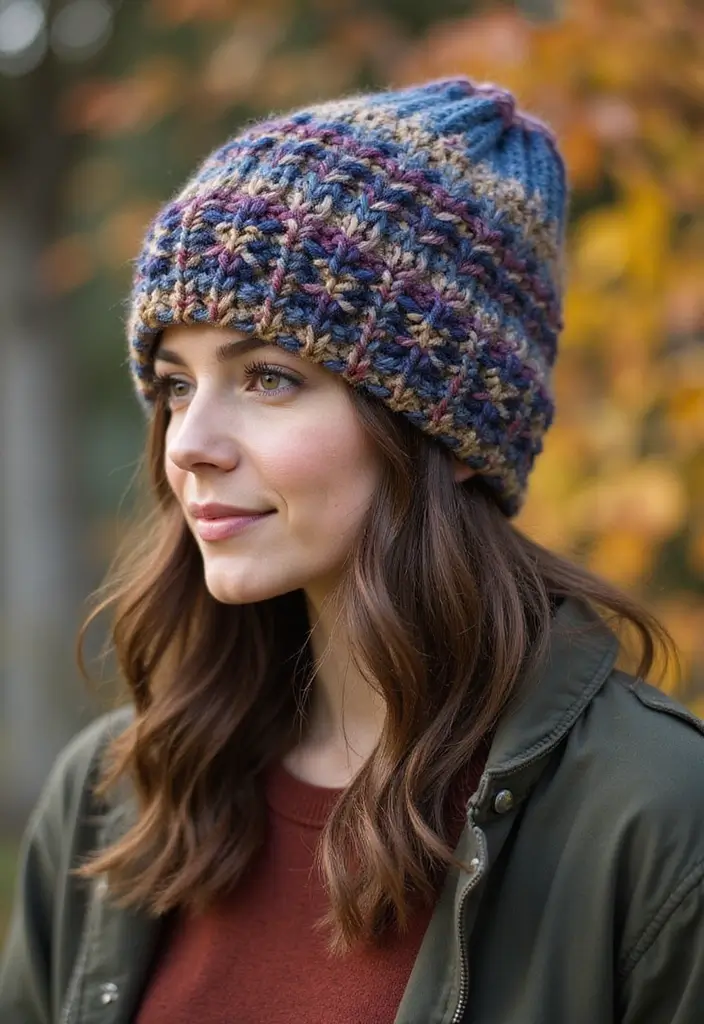 25 Modern & Trendy Crochet Beanie Pattern Free Photo Ideas - 2. The Textured Beanie