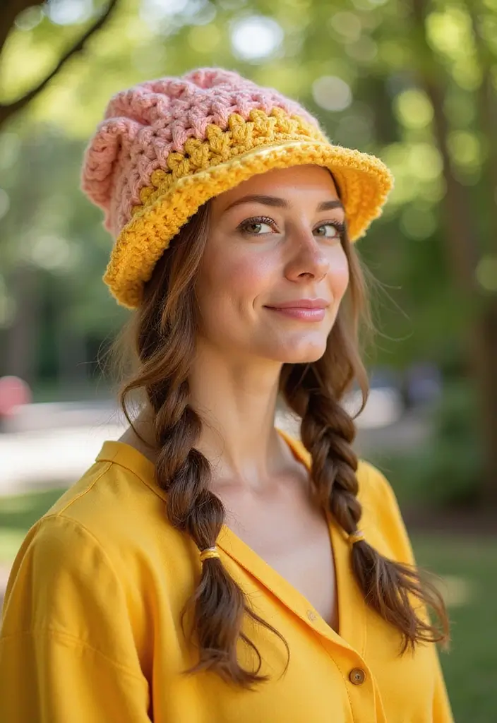25 Modern & Trendy Crochet Beanie Pattern Free Photo Ideas - 20. The Beanie with Side Braids