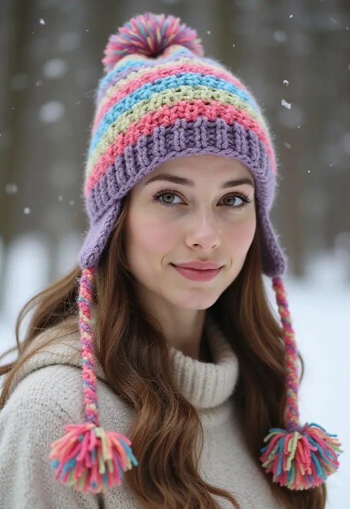 25 Modern & Trendy Crochet Beanie Pattern Free Photo Ideas - 5. The Beanie with Ear Flaps