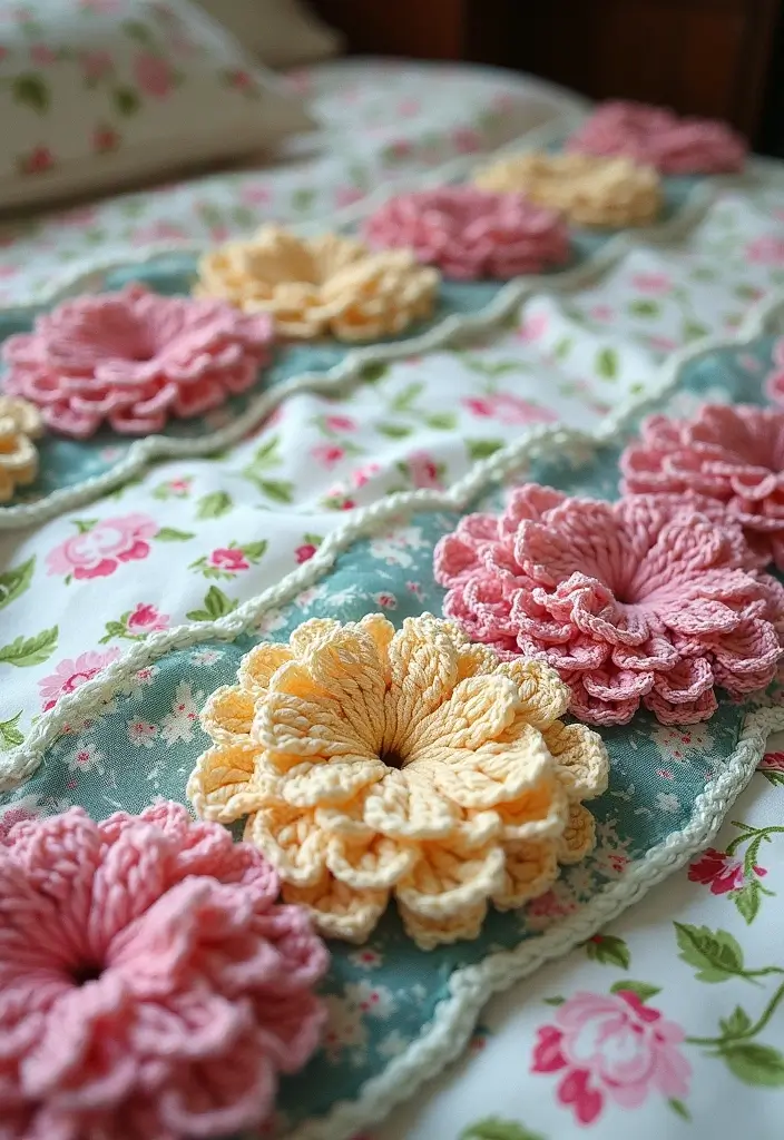 25 Radiant Designs for 6 Day Star Blanket Crochet: Patterns and Color Combos - 13. Vintage Floral