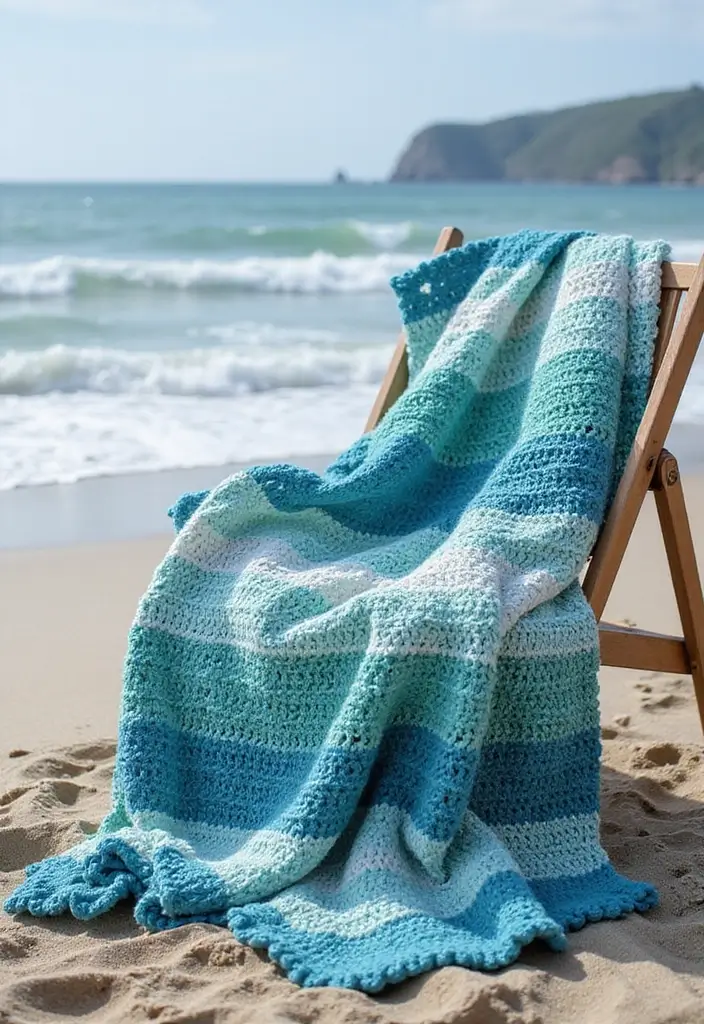 25 Radiant Designs for 6 Day Star Blanket Crochet: Patterns and Color Combos - 14. Ocean Waves