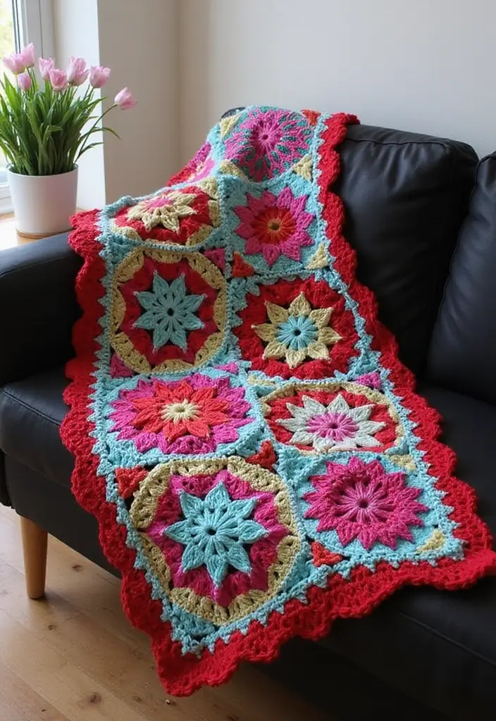25 Radiant Designs for 6 Day Star Blanket Crochet: Patterns and Color Combos - 21. Bold Contrast