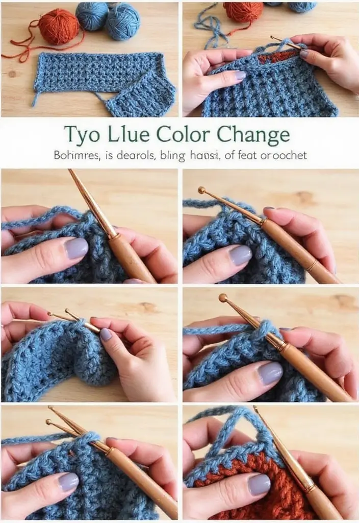 25 Step Tutorials Showing How to Crochet for Beginners - 8. Exploring Color Changes in Crochet