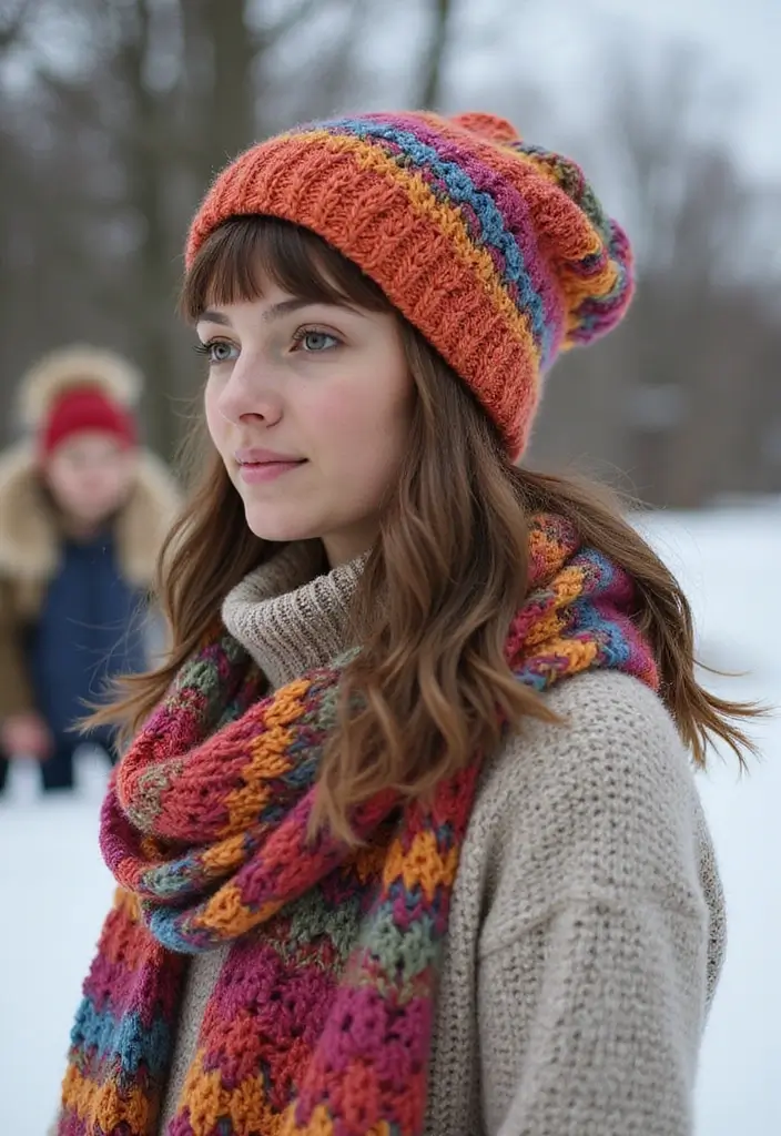 25 Stylish Winter Looks Using Crochet Hats: Free Patterns for Kids - 12. Oversized Beanies: Bold and Beautiful