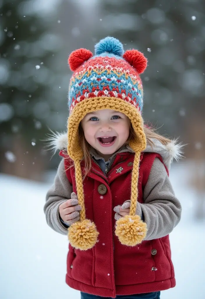 25 Stylish Winter Looks Using Crochet Hats: Free Patterns for Kids - 21. The Earflap Hat: Extra Warmth and Style