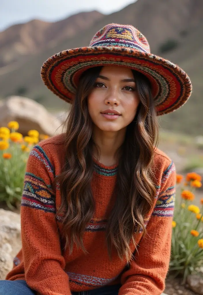 25 Stylish Winter Looks Using Crochet Hats: Free Patterns for Kids - 22. The Colorful Chullo Hat: Cultural Flair