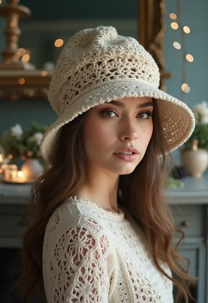 25 Stylish Winter Looks Using Crochet Hats: Free Patterns for Kids - 24. The Vintage Cloche: Timeless Elegance