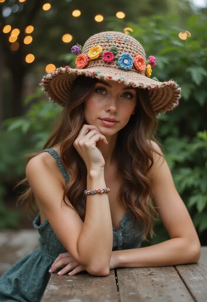 25 Stylish Winter Looks Using Crochet Hats: Free Patterns for Kids - 5. Flower Power: Cute Floral Accents