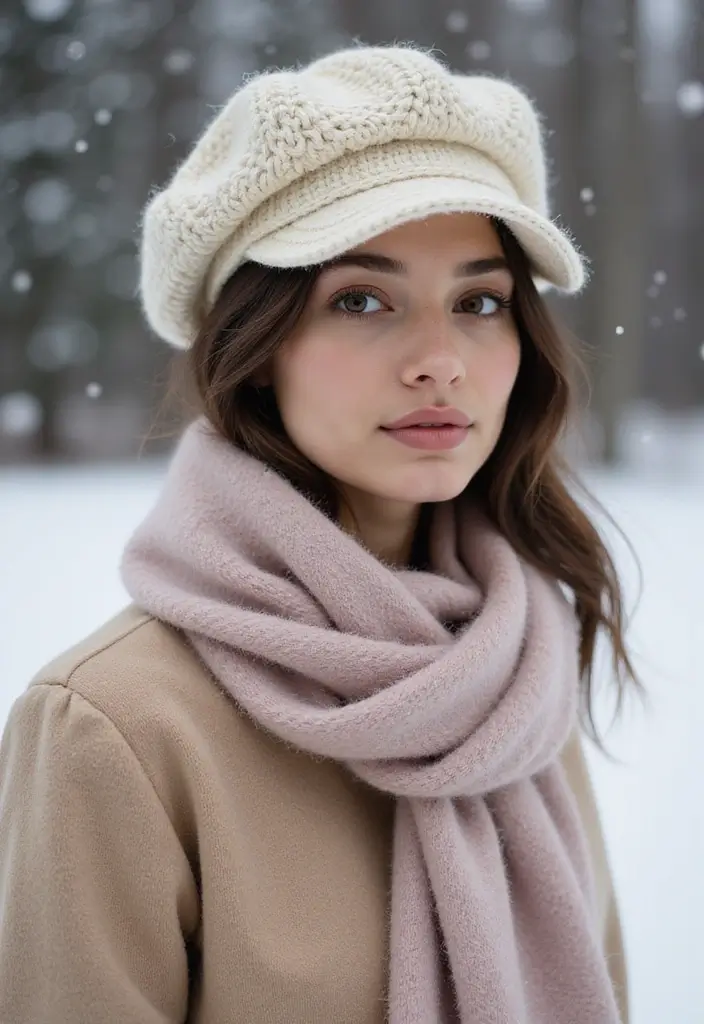 25 Stylish Winter Looks Using Crochet Hats: Free Patterns for Kids - 7. The Classic Beret: A Touch of Chic