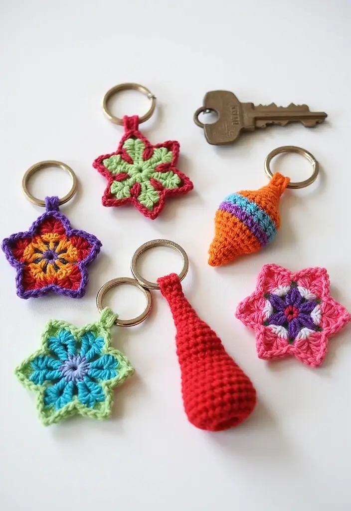 25 Trending Crochet Styles for Black Women for Every Occasion - 20. Crochet Keychains: Fun and Functional