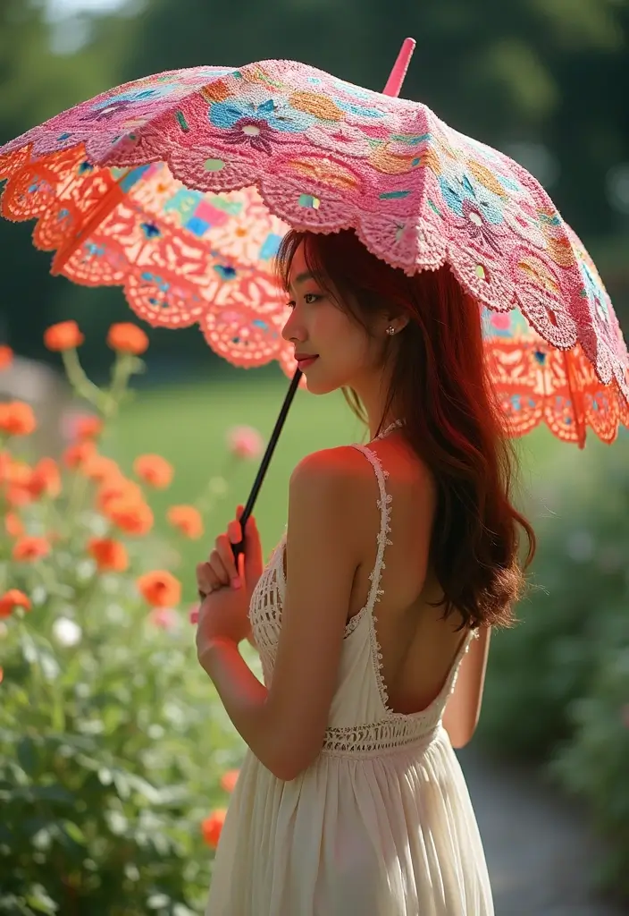 25 Trending Crochet Styles for Black Women for Every Occasion - 22. Crochet Umbrella Covers: Unique Protection