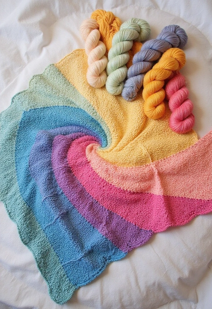 30 Adorable Ideas for Easy Crochet Baby Blanket Free Pattern with Soft Yarn Inspirations - 20. Multi-Colored Ombre Blanket