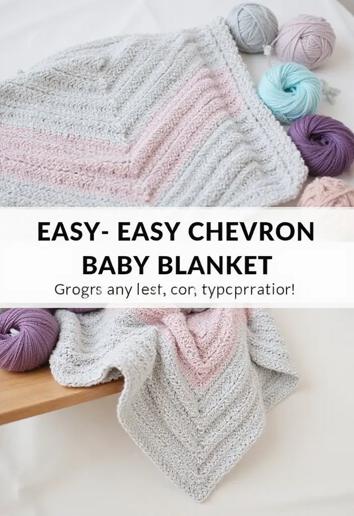 30 Adorable Ideas for Easy Crochet Baby Blanket Free Pattern with Soft Yarn Inspirations - 28. Easy Chevron Baby Blanket