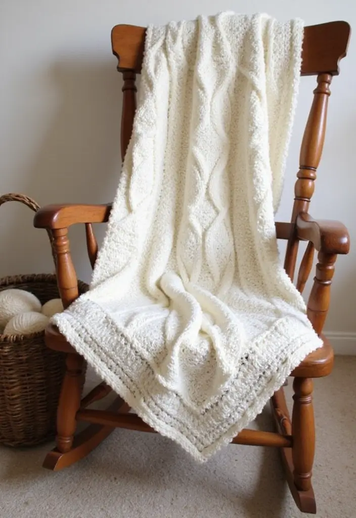 30 Adorable Ideas for Easy Crochet Baby Blanket Free Pattern with Soft Yarn Inspirations - 8. Cable Stitch Blanket