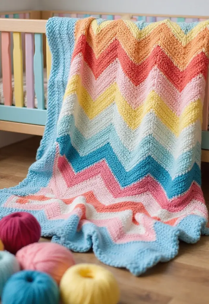 30 Adorable Ideas for Easy Crochet Baby Blanket Free Pattern with Soft Yarn Inspirations - 9. Chevron Baby Blanket