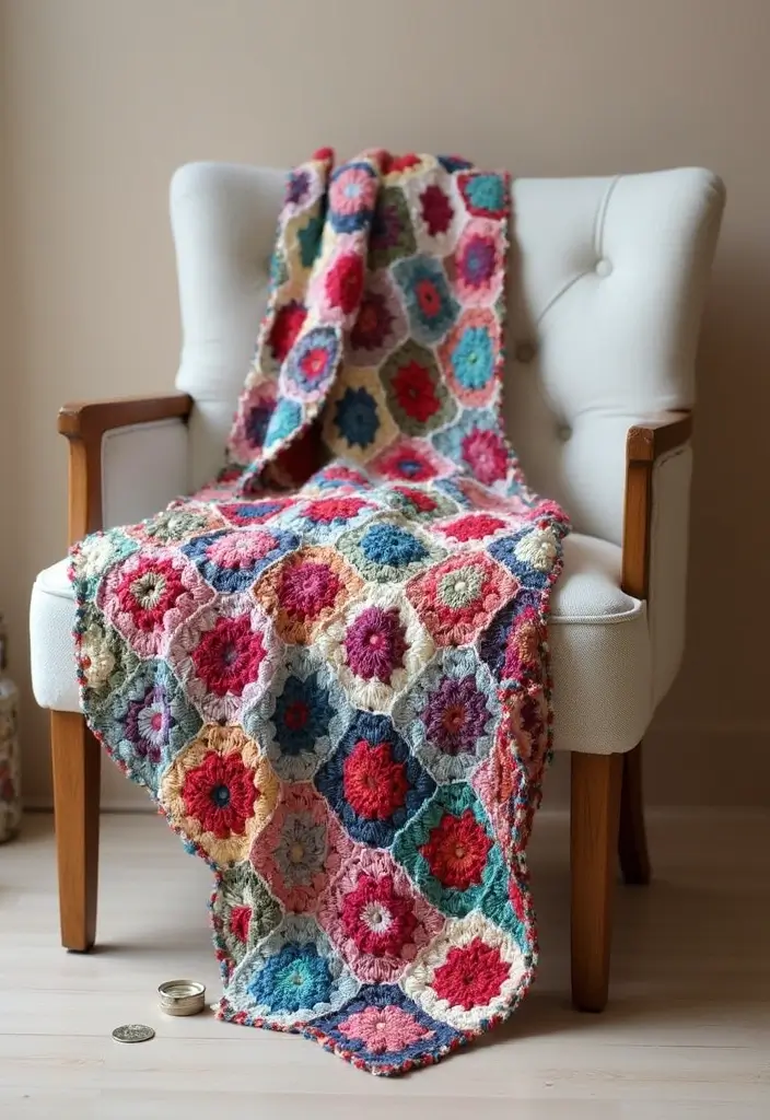 30 Beautiful Ideas for Granny Square Crochet Patterns - 10. Granny Square Scarf