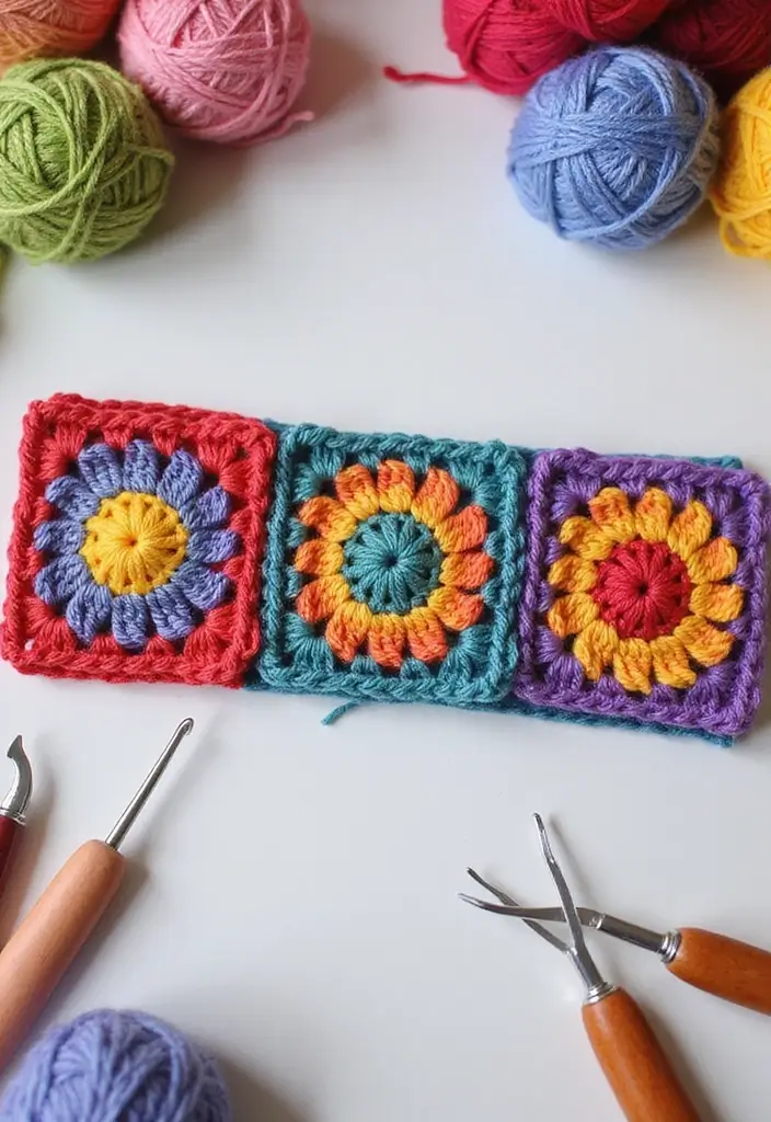 30 Beautiful Ideas for Granny Square Crochet Patterns - 13. Granny Square Headband