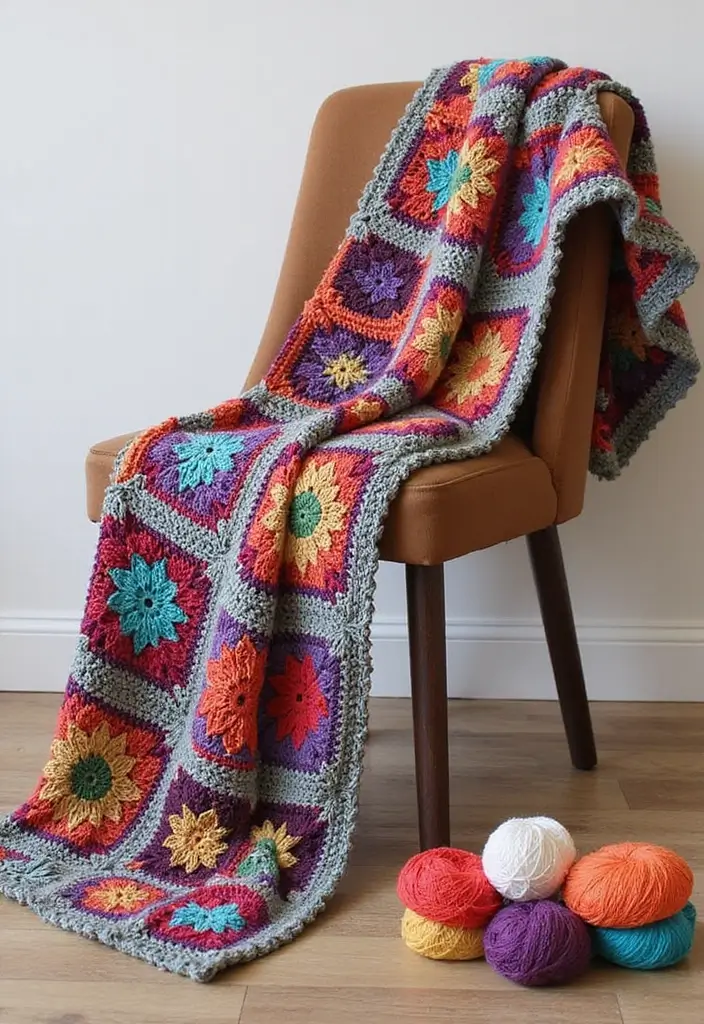 30 Beautiful Ideas for Granny Square Crochet Patterns - 17. Granny Square Shawl