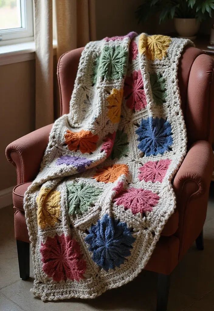 30 Beautiful Ideas for Granny Square Crochet Patterns - 22. Granny Square Blanket Scarf
