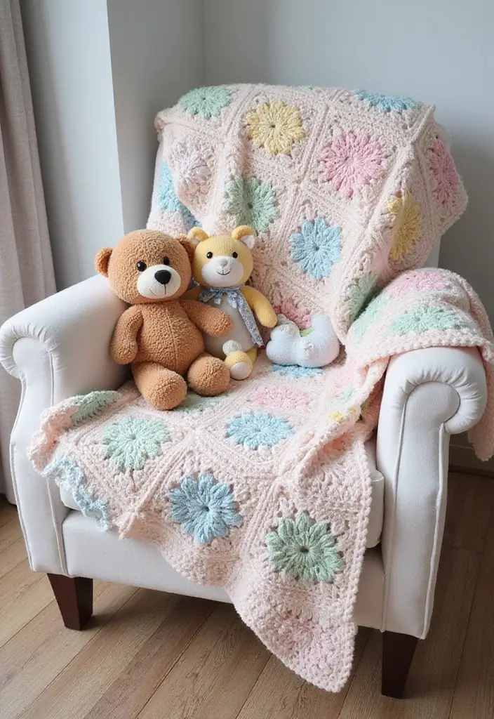 30 Beautiful Ideas for Granny Square Crochet Patterns - 4. Baby Blanket Granny Square