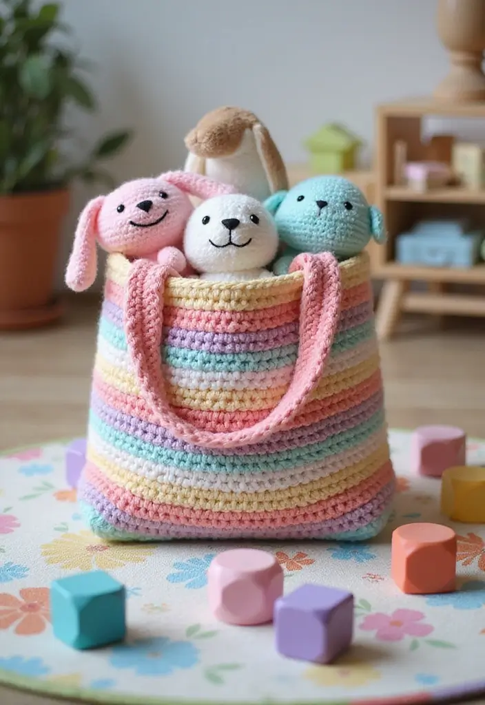 30 Chic DIY Crochet Tote Bags Free Patterns with Step-by-Step Image Guides - 13. The Child's Tote