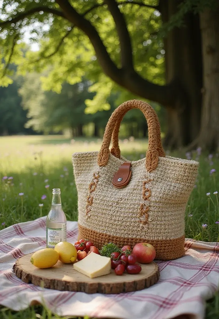 30 Chic DIY Crochet Tote Bags Free Patterns with Step-by-Step Image Guides - 16. The Rustic Tote