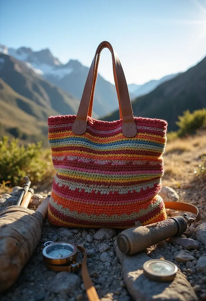 30 Chic DIY Crochet Tote Bags Free Patterns with Step-by-Step Image Guides - 18. The Adventurer's Tote