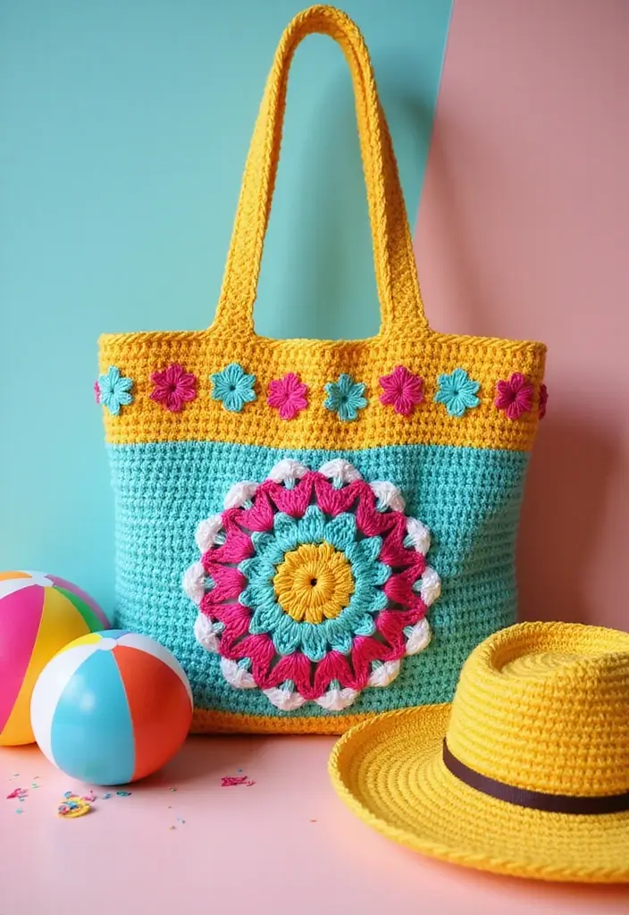 30 Chic DIY Crochet Tote Bags Free Patterns with Step-by-Step Image Guides - 19. The Statement Tote