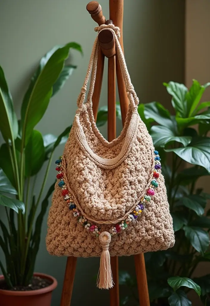 30 Chic DIY Crochet Tote Bags Free Patterns with Step-by-Step Image Guides - 2. Bohemian Style Tote
