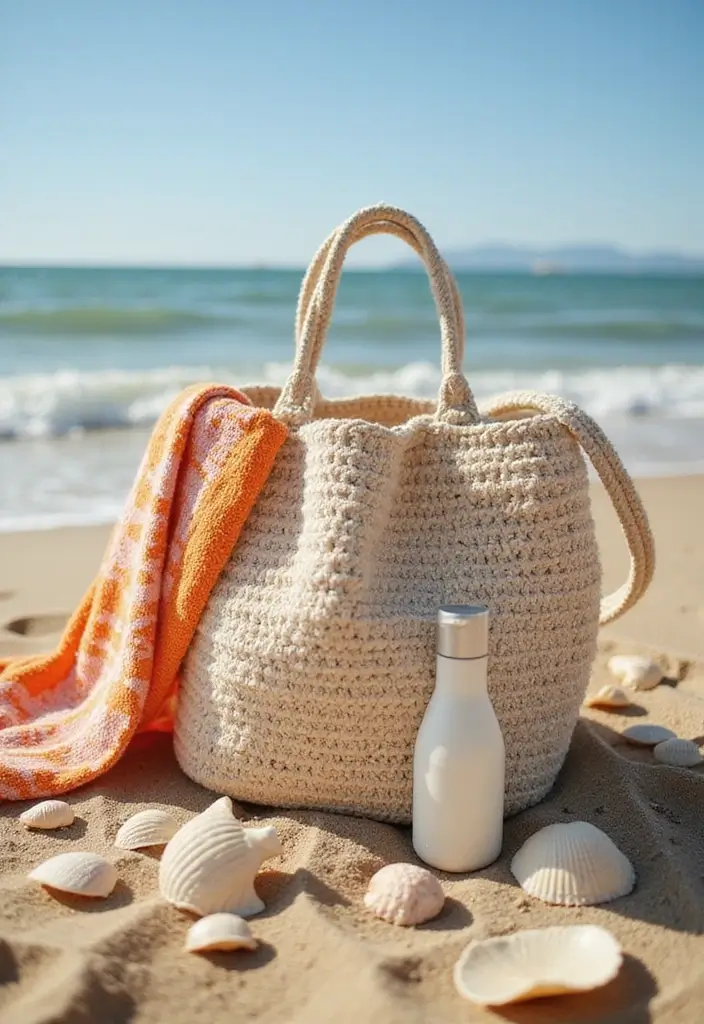 30 Chic DIY Crochet Tote Bags Free Patterns with Step-by-Step Image Guides - 5. The Beachy Shell Bag