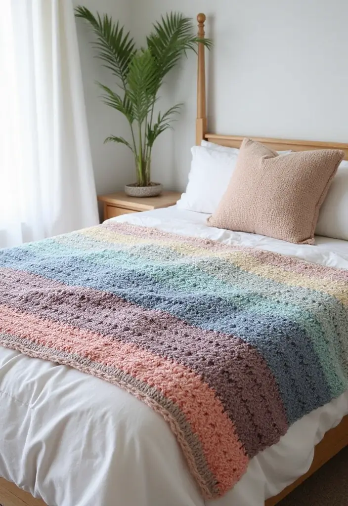 30 Cozy Designs for Free Crochet Patterns for Afghans - 14. Ombre Afghan