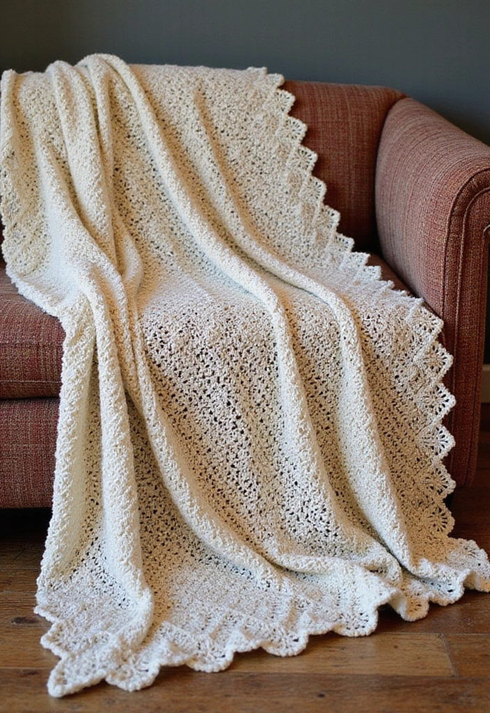 30 Cozy Designs for Free Crochet Patterns for Afghans - 15. Ripple and Lace Afghan