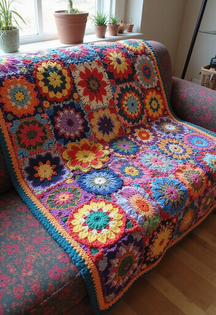 30 Cozy Designs for Free Crochet Patterns for Afghans - 18. Mosaic Crochet Afghan
