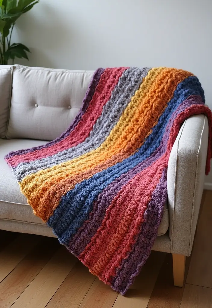 30 Cozy Designs for Free Crochet Patterns for Afghans - 20. Tunisian Crochet Afghan
