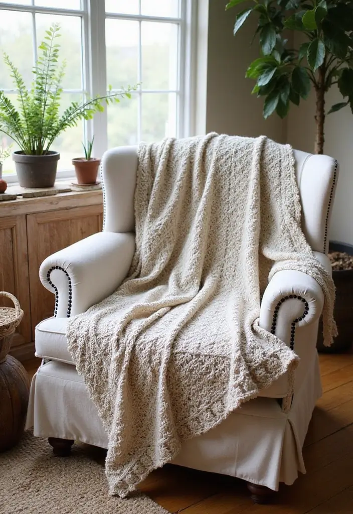 30 Cozy Designs for Free Crochet Patterns for Afghans - 22. Rustic Farmhouse Afghan