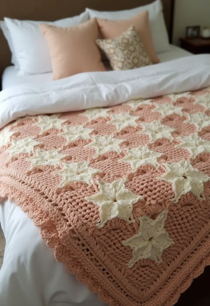 30 Cozy Designs for Free Crochet Patterns for Afghans - 6. Star Stitch Afghan